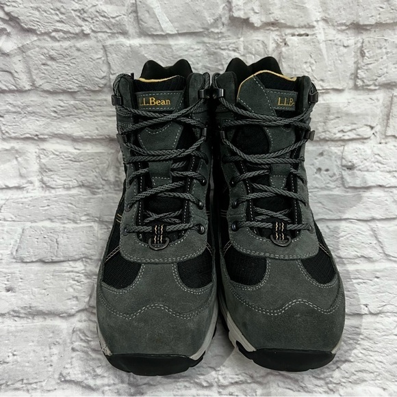 L.L. Bean Men's Primaloft Waterproof Gray Black Lace Up Hiking Boots 9 medium - Picture 4 of 13